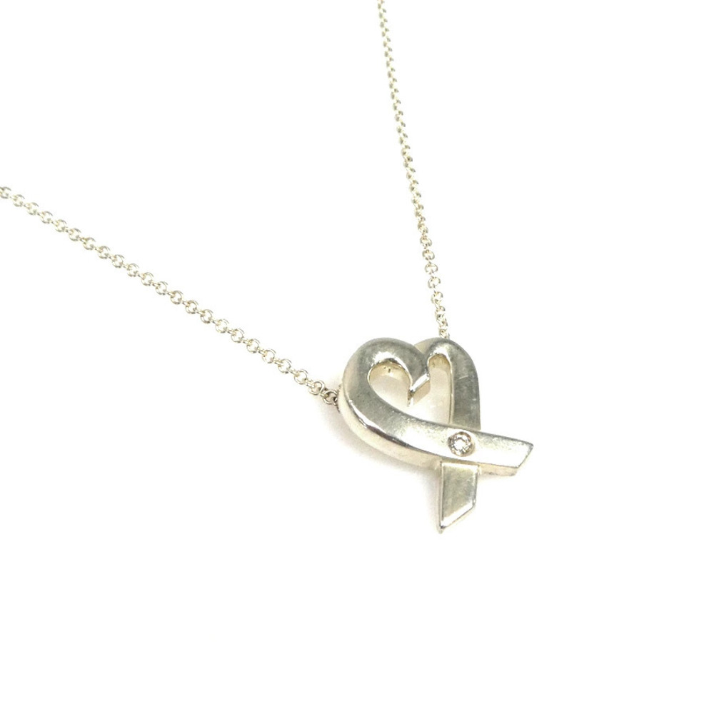 Tiffany Co Loving Heart Necklace Sterling Silver Diamond